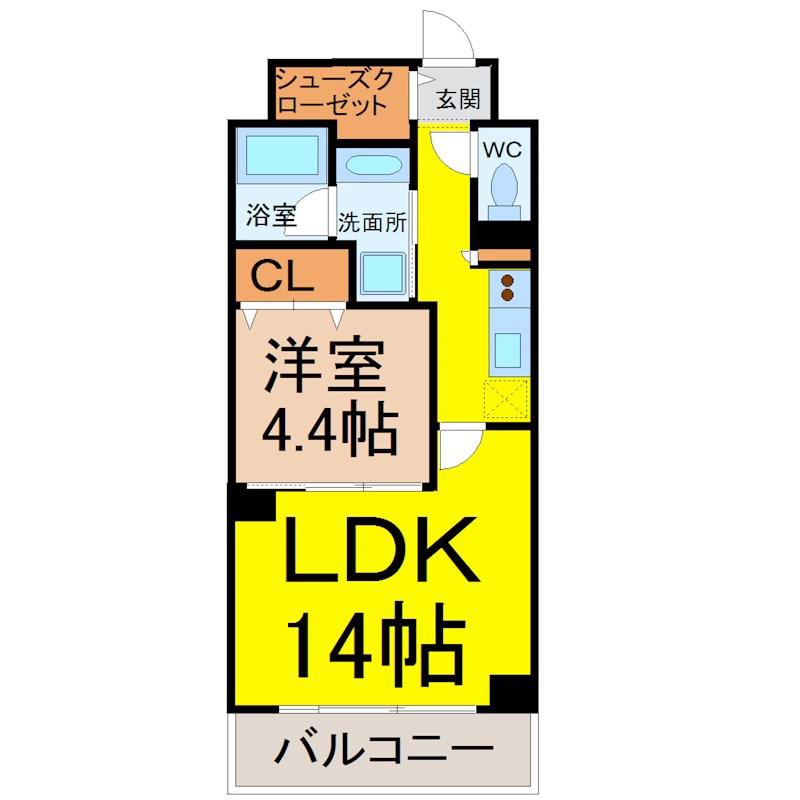 ALATO白壁(1LDK/6階)の間取り写真