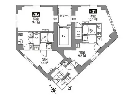 ファブリック東長崎レジデンス(1LDK/2階)の間取り写真