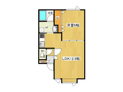 アルファステージ432(1LDK/1階)の間取り写真