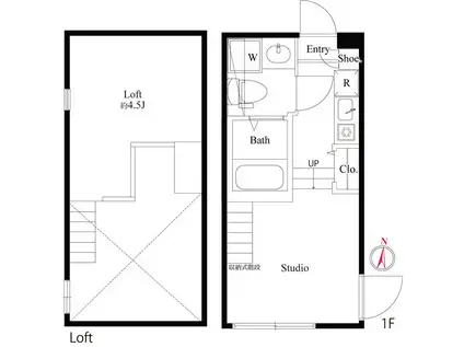 オアシス小岩(ワンルーム/1階)の間取り写真