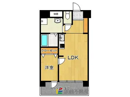 IN SHAPE大濠(1LDK/5階)の間取り写真