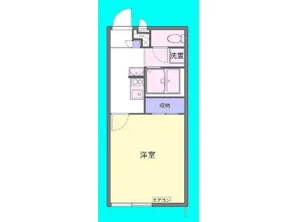 リバーサイドアサカW(1K/1階)の間取り写真