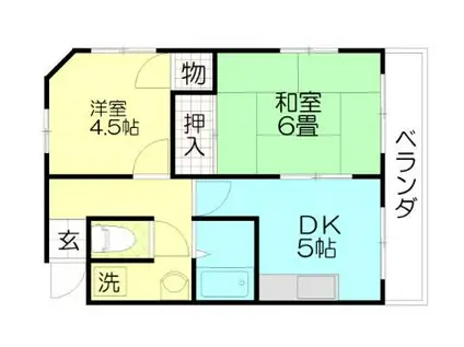 コーワエメラルド(2DK/3階)の間取り写真