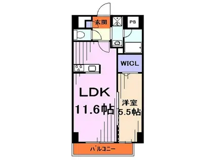 リリー・ラ・アルディス(1LDK/1階)の間取り写真