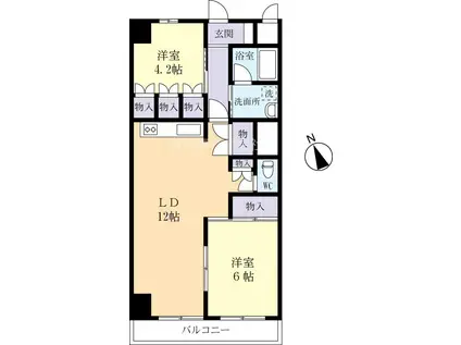 ロイヤルコート(2LDK/4階)の間取り写真