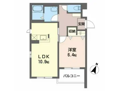 インペリアル(1LDK/2階)の間取り写真