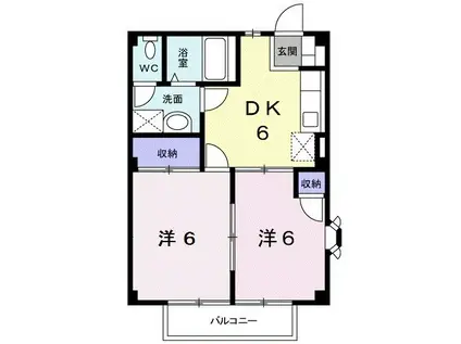 コスモ宇宿(2DK/1階)の間取り写真