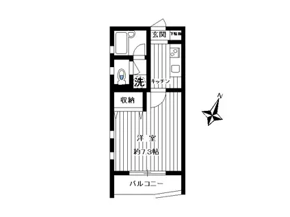 ソレーユクレスト田園調布(1K/1階)の間取り写真