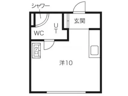 ル・フォートK1(ワンルーム/2階)の間取り写真