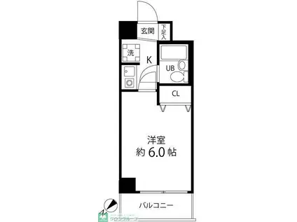TS GARDEN梶ヶ谷(1K/4階)の間取り写真