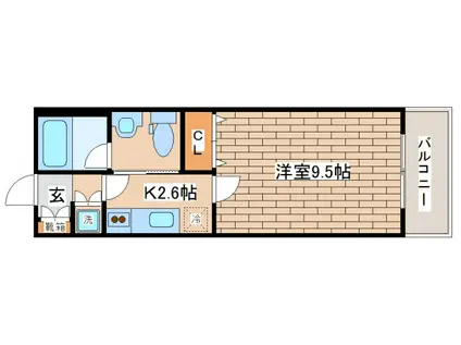 リーガル神戸三宮フラワーロード(1K/6階)の間取り写真