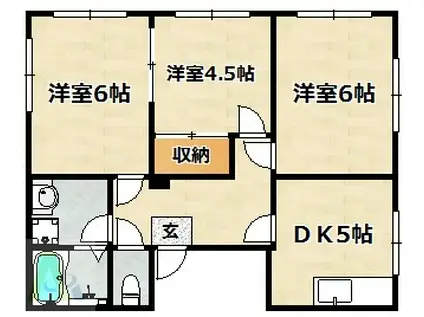常盤木マンション(3DK/2階)の間取り写真
