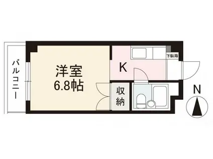 SOLEIL栗林(1K/3階)の間取り写真