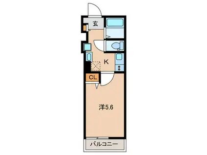 GRANDE鹿島田(1K/1階)の間取り写真