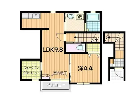  MAISON・ALMA(1LDK/2階)の間取り写真