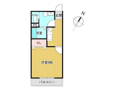 SECOND.D(1K/3階)の間取り写真