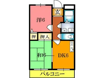 ルヴェール太田(2DK/2階)の間取り写真