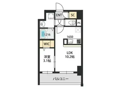 BERN GARDEN HAYASHIJI(1LDK/7階)の間取り写真