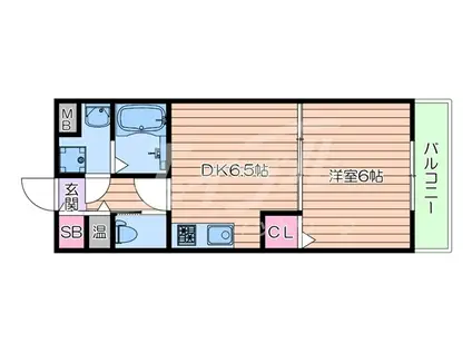 セイントプレイス(1DK/5階)の間取り写真