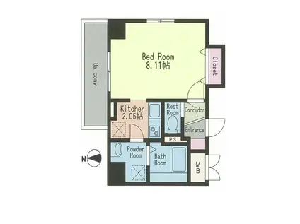 アンシャール(1K/3階)の間取り写真