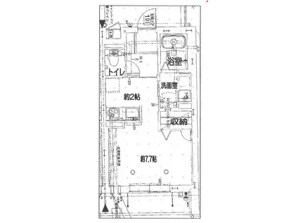 メープルガレ(1SK/3階)の間取り写真