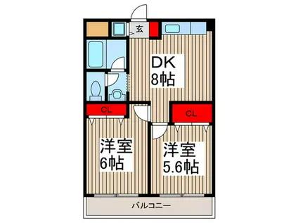 ピジョンハウス2(2DK/3階)の間取り写真