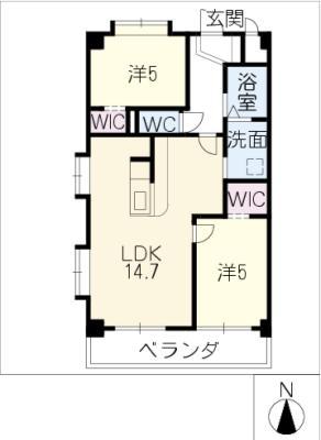 エール中島(2LDK/2階)の間取り写真