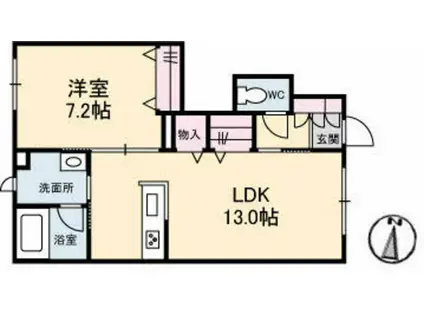 メイユール(1LDK/1階)の間取り写真