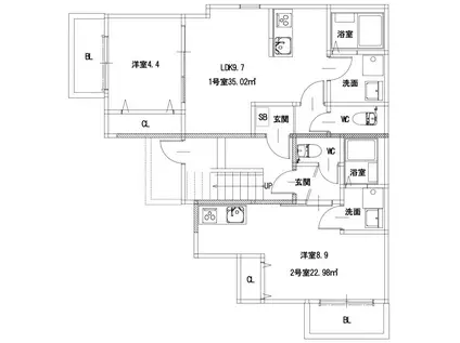 三筑2丁目AP(ワンルーム/3階)の間取り写真