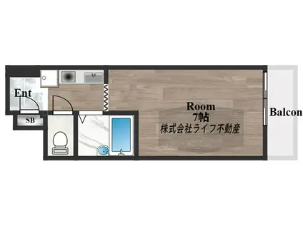 シティパーク菱屋西(1K/3階)の間取り写真