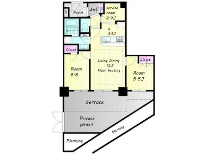 イトーピア大泉学園フィネシア(2SLDK/1階)の間取り写真