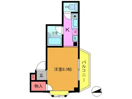 PURE MAISON T&Y(ワンルーム/3階)の間取り写真