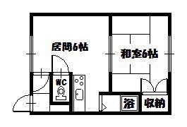 ハイム215(1DK/2階)の間取り写真