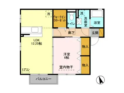 パークサイド厚木 I(1LDK/2階)の間取り写真