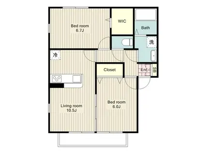 アナベル(2LDK/1階)の間取り写真
