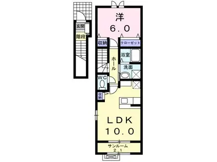 グレープシード(1LDK/2階)の間取り写真