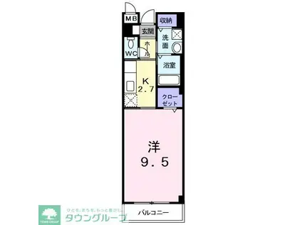 アルドール(1K/2階)の間取り写真