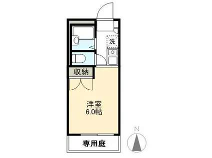 ピア三条北(ワンルーム/1階)の間取り写真
