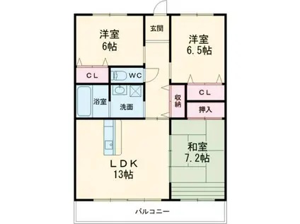 カルディアひかり(3LDK/5階)の間取り写真