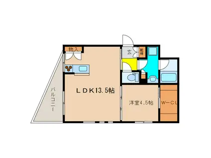 神戸電鉄有馬線 谷上駅 徒歩5分 3階建 築19年(1LDK/1階)の間取り写真