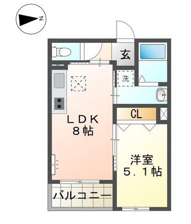 アウローラ本郷町(1LDK/1階)の間取り写真