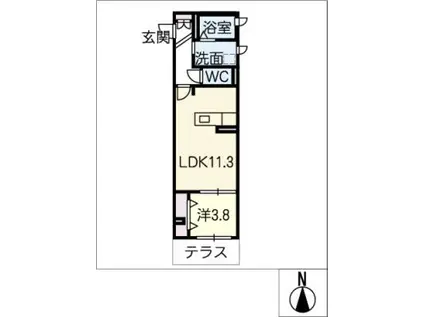 MERVEILLE(1LDK/1階)の間取り写真