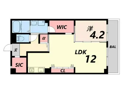 クレアトーレ姫路駅前(1LDK/7階)の間取り写真