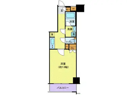 ジェノヴィア隅田川ウエストスカイガーデン(1K/5階)の間取り写真