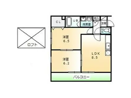 ネイ・フリーデンII(2LDK/2階)の間取り写真