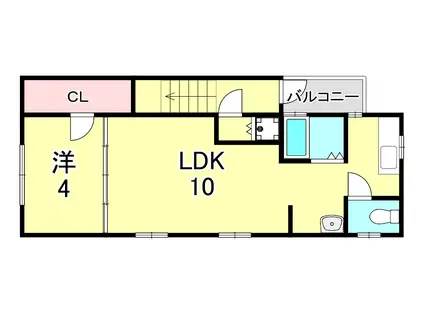 上野ハイツ(1LDK/2階)の間取り写真