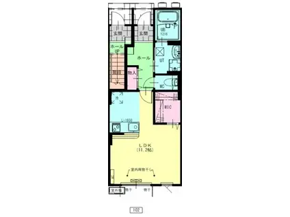 ディアコート紫波(ワンルーム/1階)の間取り写真