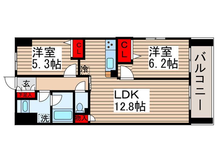 レジディア南千住(2LDK/8階)の間取り写真