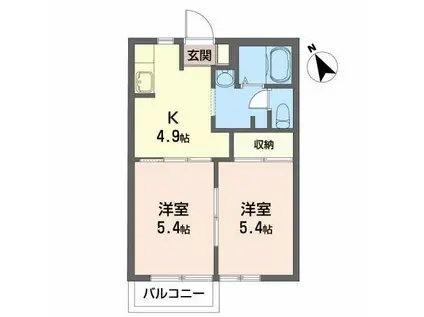 ビアーレ・M A(2K/2階)の間取り写真