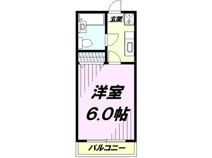 スリーハイム志村(1K/2階)の間取り写真